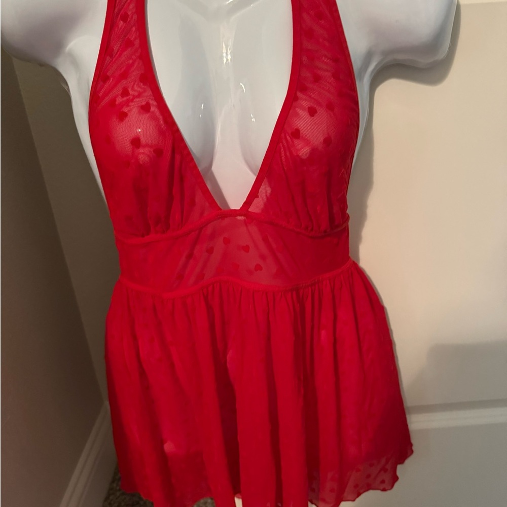 Victoria's Secret Vibrant Red Lingerie nightie